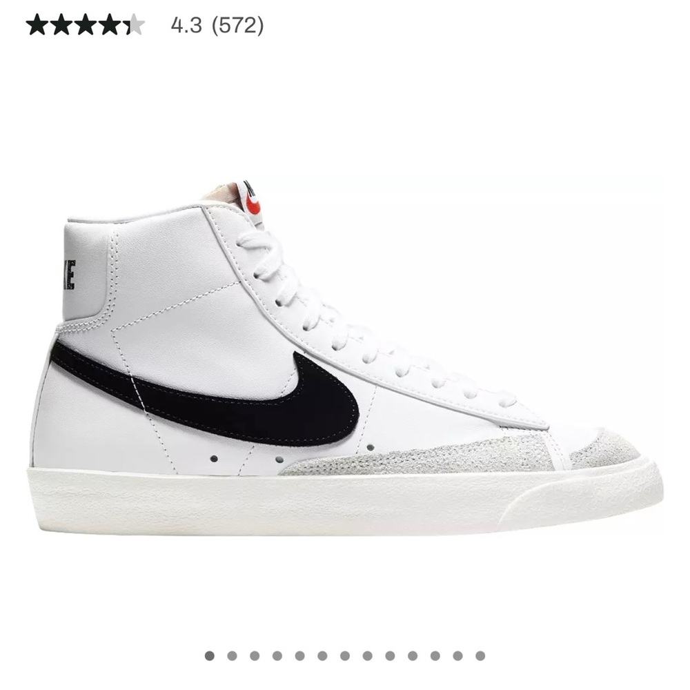 Nike Womens White and Black High-Top Sneakers